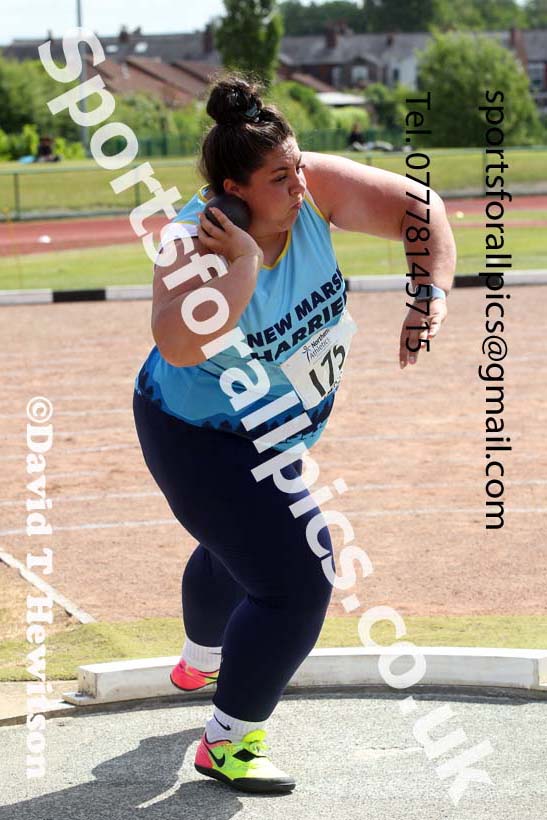 Senior womens shot putt, 2021 Northern Senior and Under-20s Champs., Leigh. Photo: David T. Hewitson/Sports for All Pics